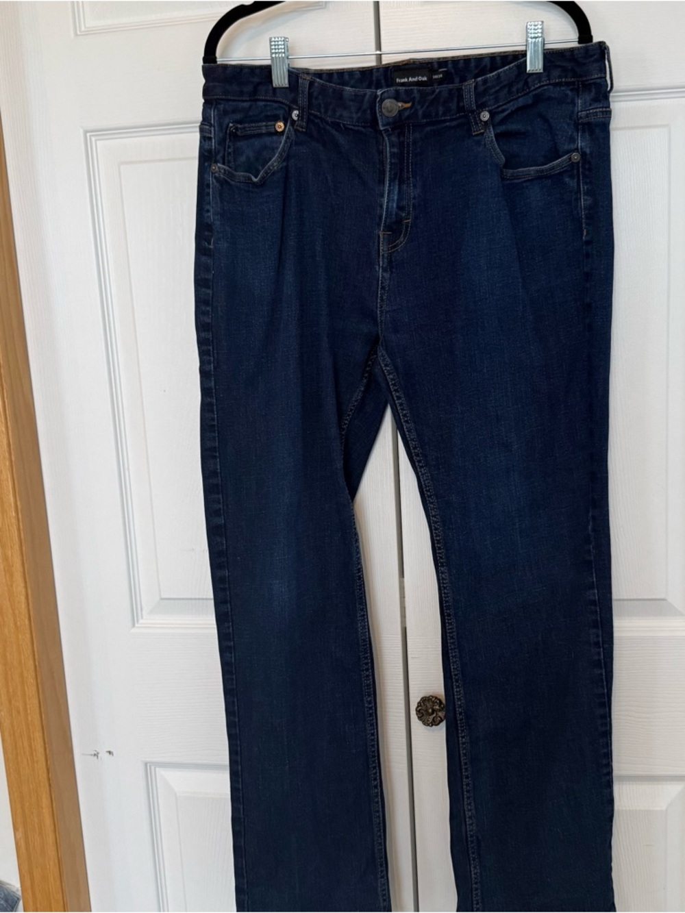 Frank and Oak Miles jeans 34x34 Dark Wash Mens Straight Fit Sustainable Denim